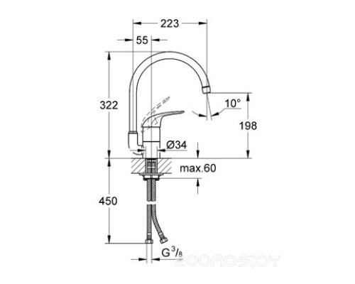 Смеситель Grohe Euroeco 32752000