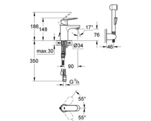 Смеситель Grohe Eurosmart Cosmopolitan 23125000