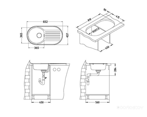 Кухонная мойка Alveus Form 40 Lei-90